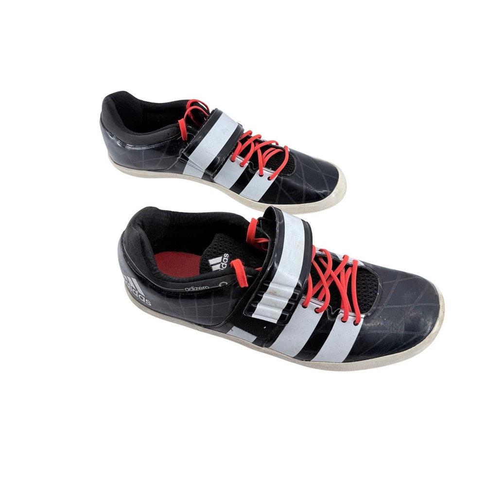 Adidas Adizero Weightlifting Shoes Mens 12 Black Red Strap Trainer Performance